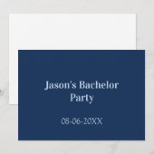 Invitation Nom de la fête de Bachelor date simple minimal mei (Devant / Derrière)