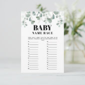 Invitation Nom de la nature Course Baby shower imprimable Jeu (Debout devant)