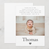 Invitation Nom de la photo Anniversaire de fête Coeur (Devant / Derrière)