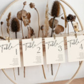 Invitation Nom de la table de Fête des mariées noire et blanc