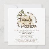 Invitation Nom de l'arbre du script de réunion de famille Wat (Dos)