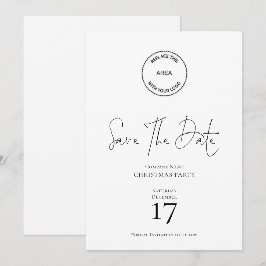 Invitation Nom de l'entreprise Logo Fête de Noël Enregistrer (Devant / Derrière)