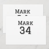 Invitation nom de l'équipe ajouter le nom du joueur date spor (Devant / Derrière)