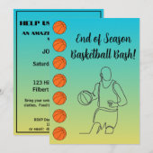 Invitation Nom de l'événement Lieu Sport Thème Basketball (Devant / Derrière)