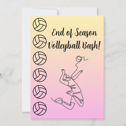 Invitation Nom de l'événement Lieu Sport Thème Volley-ball  (Devant)