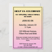 Invitation Nom de l'événement Lieu Sport Thème Volley-ball  (Dos)