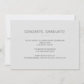 Invitation Nom de script simple 1-Photo Grey Graduation Party (Dos)