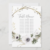 Invitation Nom de table Couronne de fougère et d'anémone de m (Devant)