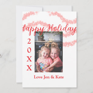 Invitation Nom de vacances heureuses photo de famille enfants