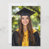 Invitation Nom des parents Photo Bourgogne Gold Graduation (Dos)