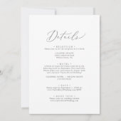 Invitation Nom D'Invité En Argent Délicat Tout En Un Mariage (Dos)