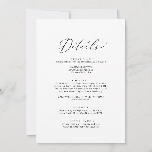 Invitation Nom d'invité noir Delicy All In One Mariage (Dos)