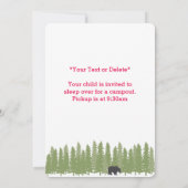 Invitation Nom du camp personnalisé unique Anniversaire Fête  (Dos)
