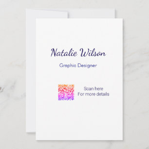 Invitation nom du graphiste scannez le code QR détails profes