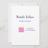 Invitation nom du graphiste scannez le code QR détails profes (Dos)