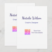 Invitation nom du graphiste scannez le code QR détails profes (Devant / Derrière)