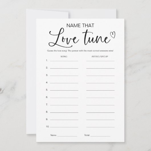 Invitation Nom du jeu de Fête des mariées de réglage (Devant)