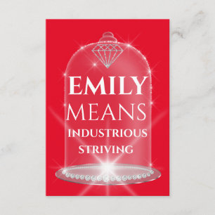 Invitation Nom Emily Signifiant Diamond Anniversaire Rouge