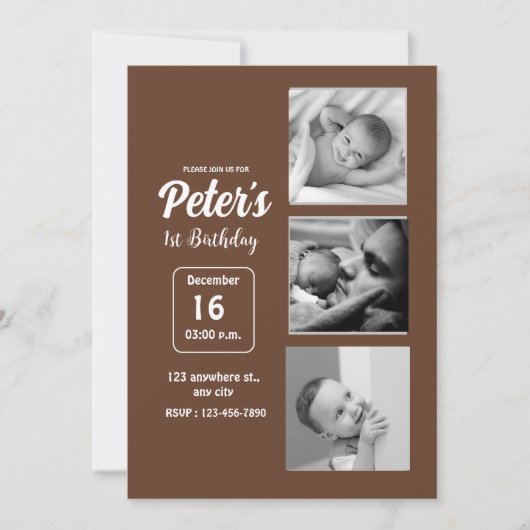 Invitation Nom Et Photo Anniversaire (Devant)