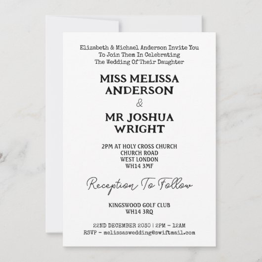 Invitation Nom Et Photo Mr & Mrs Elegant Script Mariage (Devant)