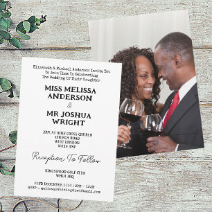 Invitation Nom Et Photo Mr & Mrs Elegant Script Mariage