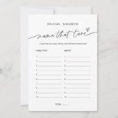 Invitation Nom EVERLEIGH Ce Jeu De Fête des mariées Tune (Devant)