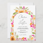 Invitation Nom floral du pays photo Code Qr mariage (Devant)