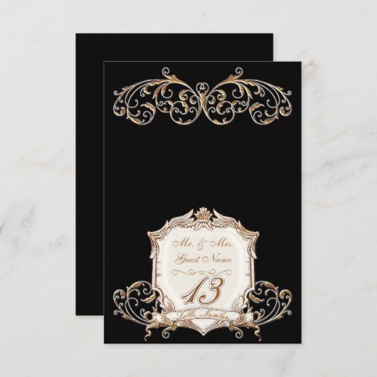 Invitation Nom individuel Tente Plaques de placement avec num (Devant / Derrière)