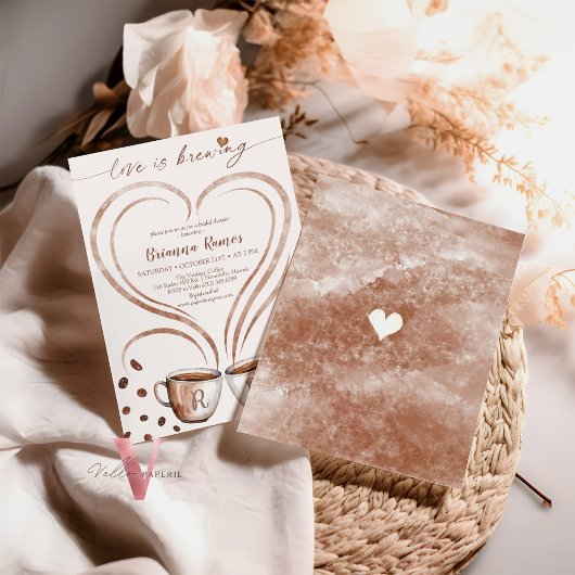 Invitation Nom initial Coffee Love est brasser l'invitation