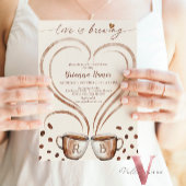 Invitation Nom initial Coffee Love est brasser l'invitation