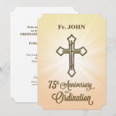 Invitation Nom personnalisé 75e anniversaire de l'Invitation (Devant / Derrière)