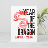 Invitation Nom personnalisé Année du Dragon Année de naissanc (Debout devant)