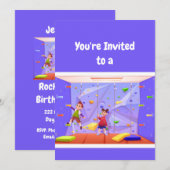 Invitation Nom personnalisé Anniversaire Escalade Rock Annive (Devant / Derrière)