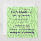 Invitation Nom personnalisé Anniversaire moderne Purple Green (Dos)