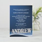 Invitation Nom personnalisé Barre Mitzvah (Debout devant)