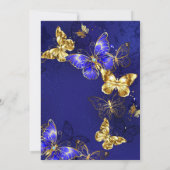 Invitation Nom personnalisé Blue Butterfly Party (Dos)