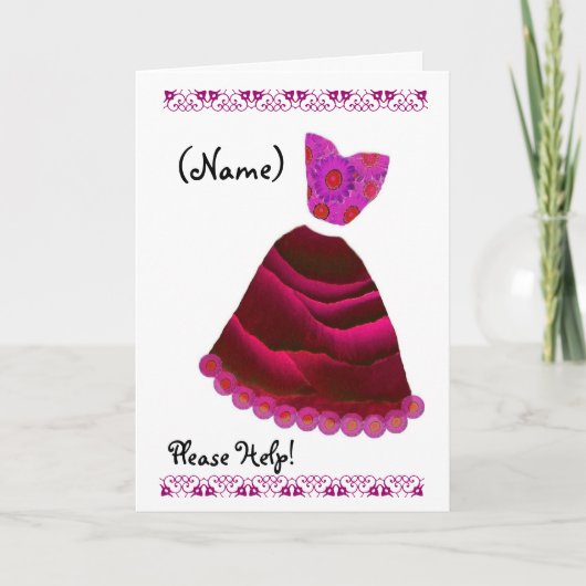 Invitation NOM PERSONNALISÉ Bridesmaid MAGENTA & RUBY RED Gow (Devant)