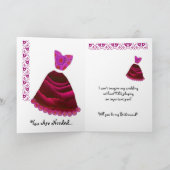 Invitation NOM PERSONNALISÉ Bridesmaid MAGENTA & RUBY RED Gow (Intérieur)
