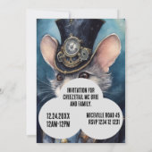 Invitation Nom personnalisé d'animal steampunk Nibbleton (Dos)