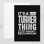 Invitation Nom personnalisé d'anniversaire de Turner (Devant / Derrière)