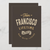 Invitation Nom personnalisé du membre à vie de l'équipe Franc (Devant / Derrière)