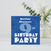 Invitation Nom personnalisé Enfants modernes 9e anniversaire (Debout devant)