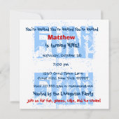 Invitation Nom personnalisé Enfants modernes 9e anniversaire (Dos)