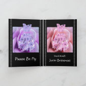 Invitation Nom Personnalisé Junior Bridesmaid PINK Robe Fleur (Intérieur)