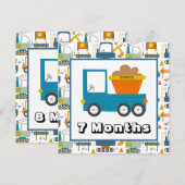 Invitation Nom personnalisé Marqueurs mensuels de jalons (Devant / Derrière)