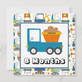 Invitation Nom personnalisé Marqueurs mensuels de jalons (Dos)