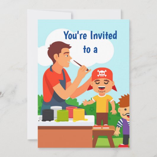 Invitation Nom personnalisé Peinture faciale / fête d'anniver (Devant)