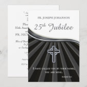 Invitation Nom personnalisé Prêtre Jubilé d'argent (Devant / Derrière)