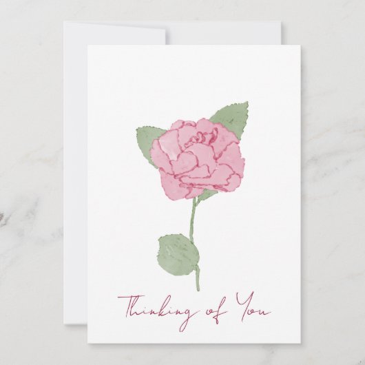 Invitation Nom personnalisé Rose Fleur Aquarelle Script (Devant)