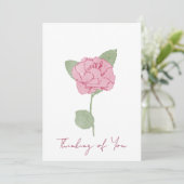 Invitation Nom personnalisé Rose Fleur Aquarelle Script (Debout devant)